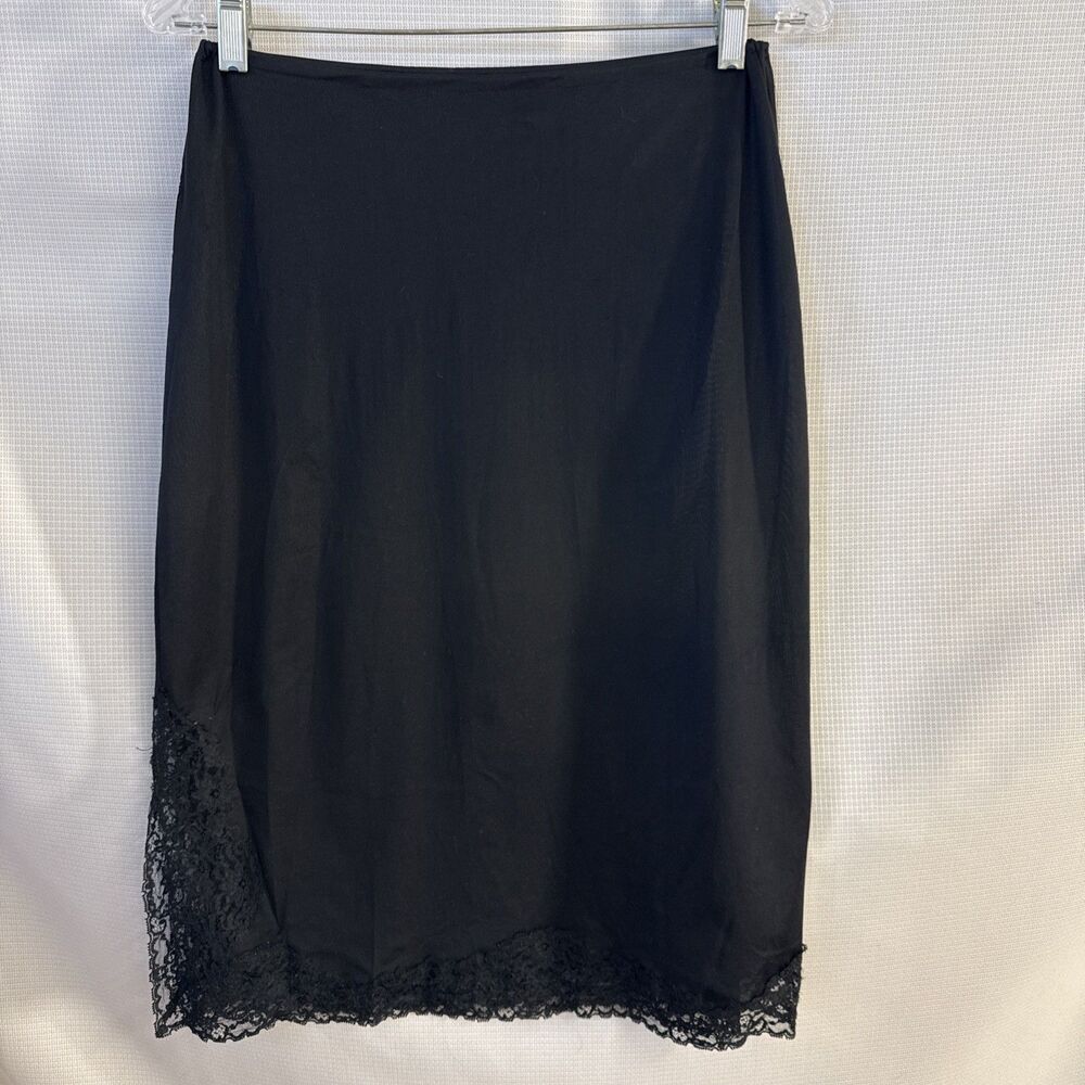 Vintage VAN RAALTE Suavette Half Slip Skirt Silky Nylon Lace Hem USA - M 26x25